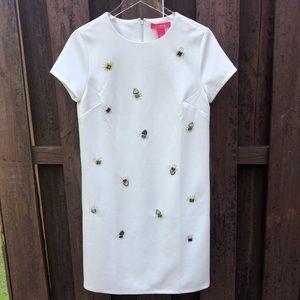 cathrin Malandrino white dress with rhinestones